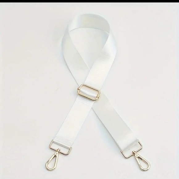 Purse Strap Replacement Crossbody, 1.5" Golden Buckle silver and white